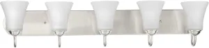 Progress Lighting Classic Collection 5-Light Etched Glass Traditional Bath Vanity Light Brushed Nickel