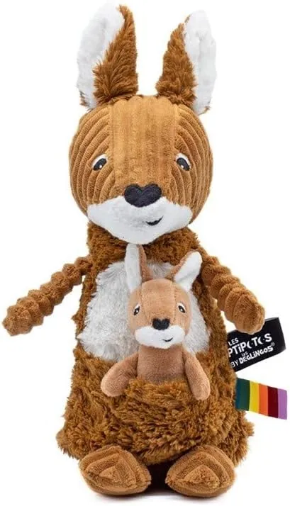 Ptipotos by Deglingos Kangaroo Mum & Baby Rust Plush Toy