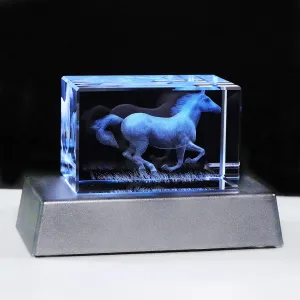 Qianwei Horse Gifts for Girls Women Horse Lovers, 3D Crystal Horse Stuff Glass Figurine Decor for Home Horses Statue Gift Mother Day Birthday for Mom Mother Mama from Daughter Son