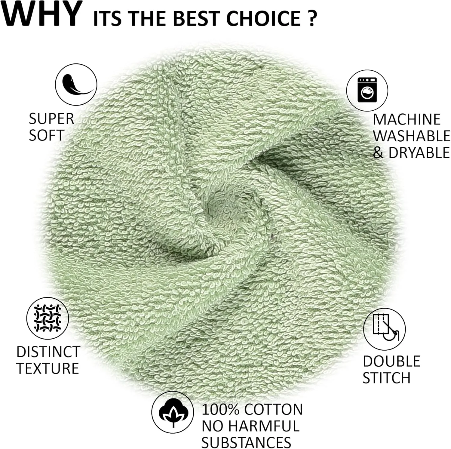 Quick-Dry, Soft & High Absorbent Bath Towels 27"x54" Cotton Turkish Bath Towel Set of 4 | Daily Use 100% Cotton Towels for Bathroom, Gym & More | Bathroom Towels Set (4 Pcs, Green)