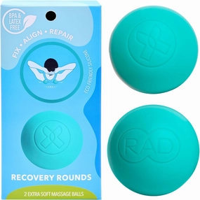 RAD Recovery Rounds - Extra Soft Yoga Deep Tissue Massage Ball Set – Myofascial Release Balls for Feet, Back, Neck, Legs & Arms – Trigger Point & Mobility Therapy (2-Pack)