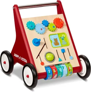 Radio Flyer Classic Push & Play, Toddler Walker with Activity Play, Ages 1-4, Red Walker Toy