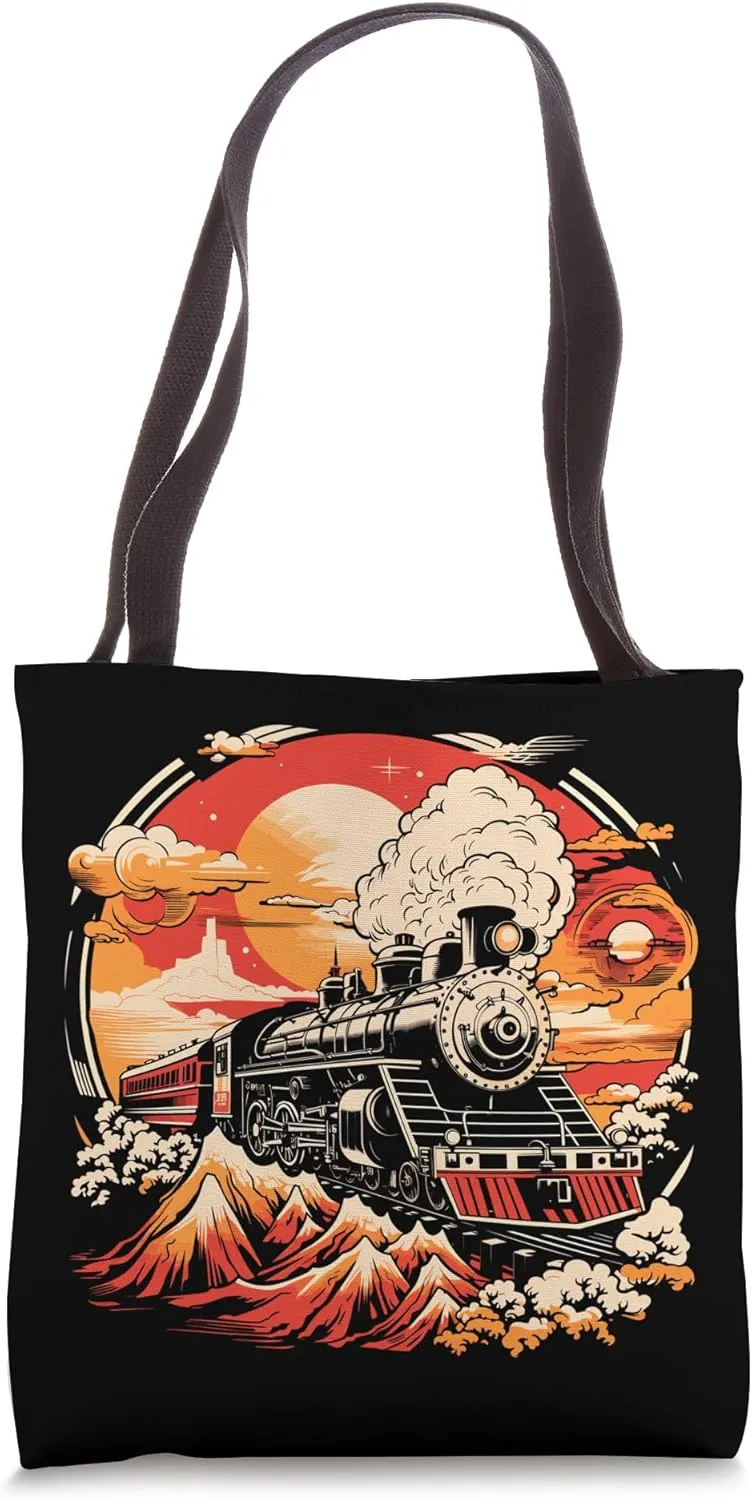 Railroad Artwork Railway Fan Tote Bag
