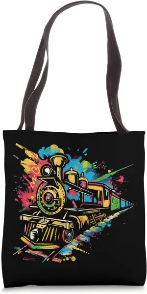 Railroad Splash Railway Fan Tote Bag