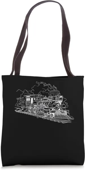 Railroad Steam Train Locomotive Modern Train Engineering Tote Bag
