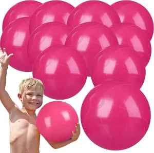 Raiten 12 Pcs Beach Ball Inflatable Beach Balls Large Inflatable Ball Floating Ball for Swimming Pool Party Favors Outdoor Activities Summer Birthday Party Supplies (Pink,12 Inch)