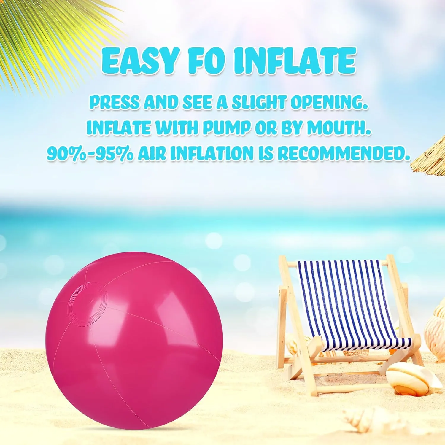 Raiten 12 Pcs Beach Ball Inflatable Beach Balls Large Inflatable Ball Floating Ball for Swimming Pool Party Favors Outdoor Activities Summer Birthday Party Supplies (Pink,12 Inch)