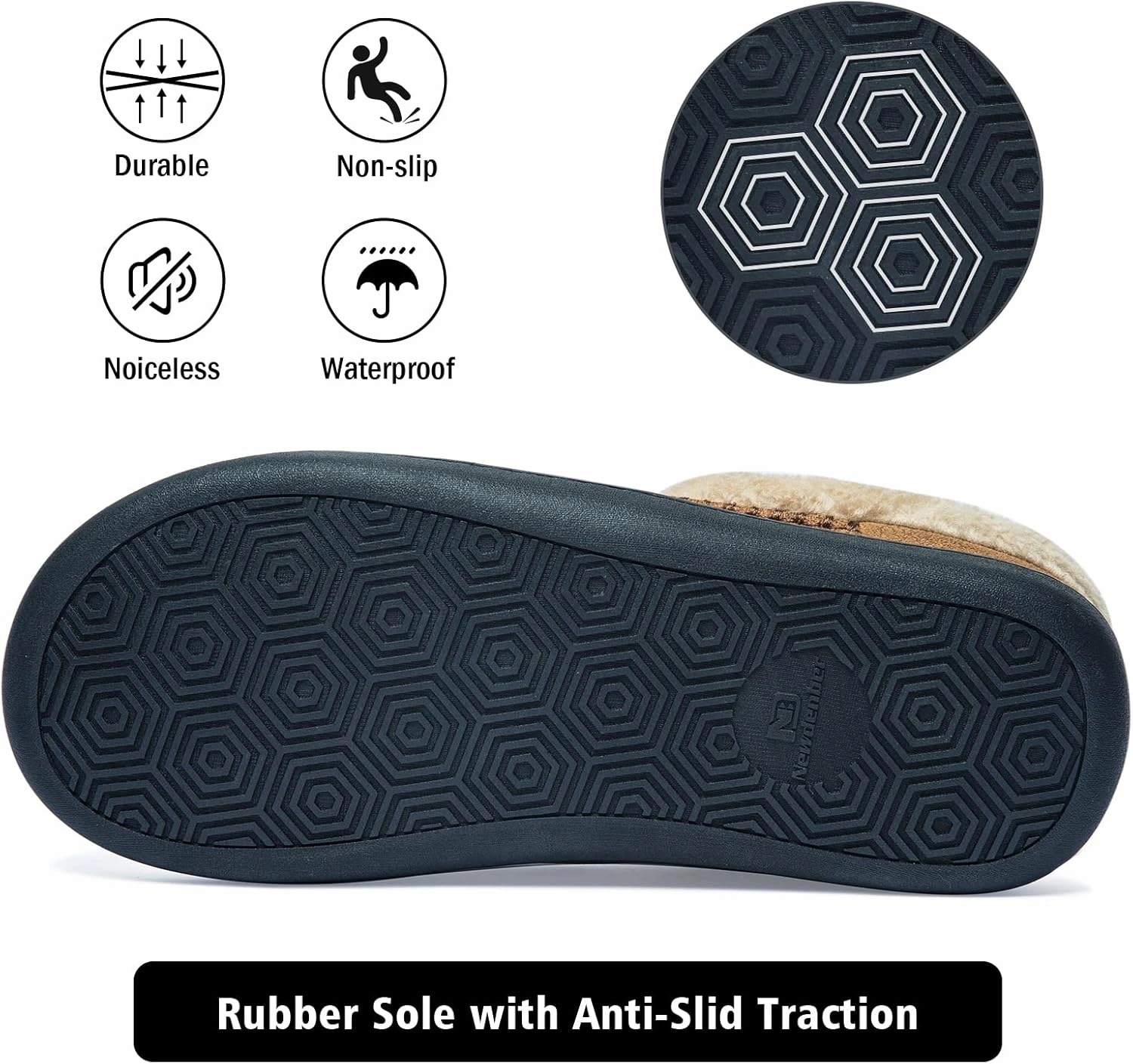 Ranberone Men's Slippers Microsuede Upper Moccasin House Shoes with Fuzzy Plush Lining Indoor and Outdoor