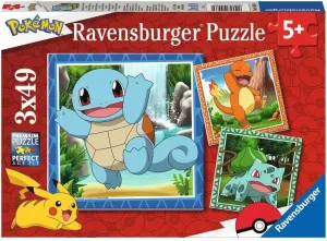 Ravensburger Classic Pokemon Jigsaw Puzzles for Kids Age 5 Years Up - 3X 49 Pieces
