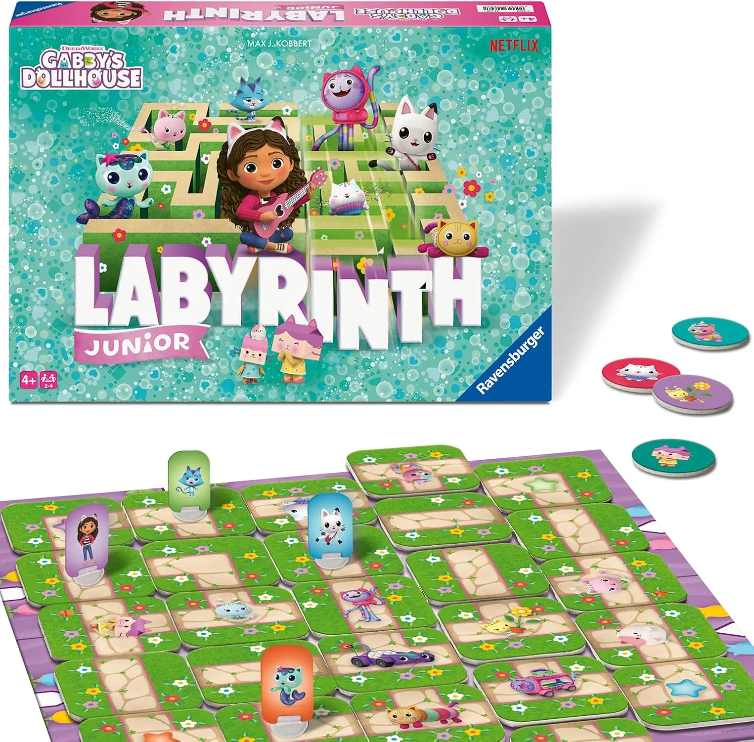 Ravensburger Gabby’s Dollhouse Labyrinth Junior Board Game| Engaging Brain Teaser for Kids & Families | Classic Moving Maze Puzzle Game | Featuring Favorite Gabby's Dollhouse Characters | Ages 4 