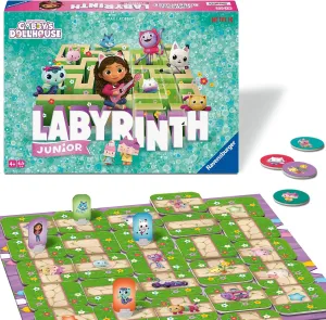 Ravensburger Gabby’s Dollhouse Labyrinth Junior Board Game| Engaging Brain Teaser for Kids & Families | Classic Moving Maze Puzzle Game | Featuring Favorite Gabby's Dollhouse Characters | Ages 4 