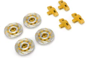RC Brake Disc, Wheel Brake Disc Rotor Anti Brake Disc Drive Hub Fit for Unlimited Desert Racer UDR 1/7 RC Car(Yellow) Udr Body Udr Body Trasway Bars