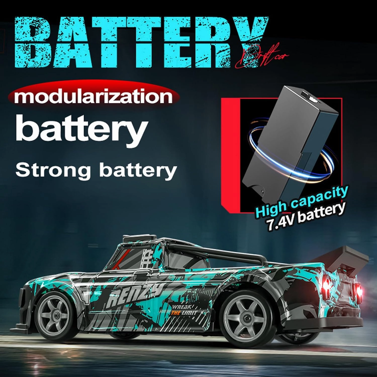 RC Drift Car, 1:16 Scale Remote Control Car 25KM/H 4WD High Speed Remote Control Cars with LED Lights Extra Tires 4WD Hobby RC Cars GTA Model Toy Gifts for Kids Adults