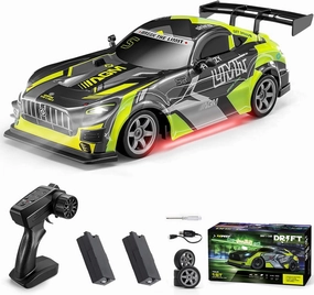 RC Drift Car, 1:16 Scale Remote Control Car 25KM/H 4WD High Speed Remote Control Cars with LED Lights Extra Tires 4WD Hobby RC Cars GTA Model Toy Gifts for Kids Adults
