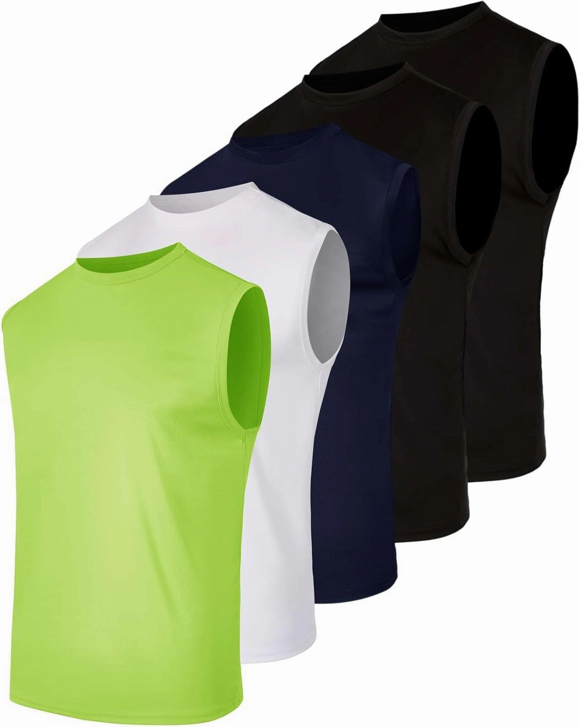 Real Essentials 5 Pack: Men's Mesh Active Athletic Tech Tank Top - Workout & Training Activewear (Available in Big & Tall)