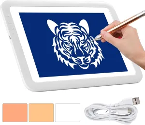 Rechargeable A3 LED Light Box for Tracing, elice Wireless Lightbox Drawing Light Table Light Pad Light Copy Board for Artists Sketching, Up to 6670 Lux Super Bright Lightpad for Cricut Weeding Vinyl