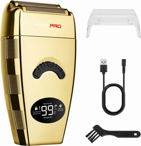 Reciprocating Foil Shaver for Men, Professional Bald Precision Trimmer and Beard Trimmer, Electric Foil Shaver with USB Charging, Grooming Tools, Gifts for Men(Gold)