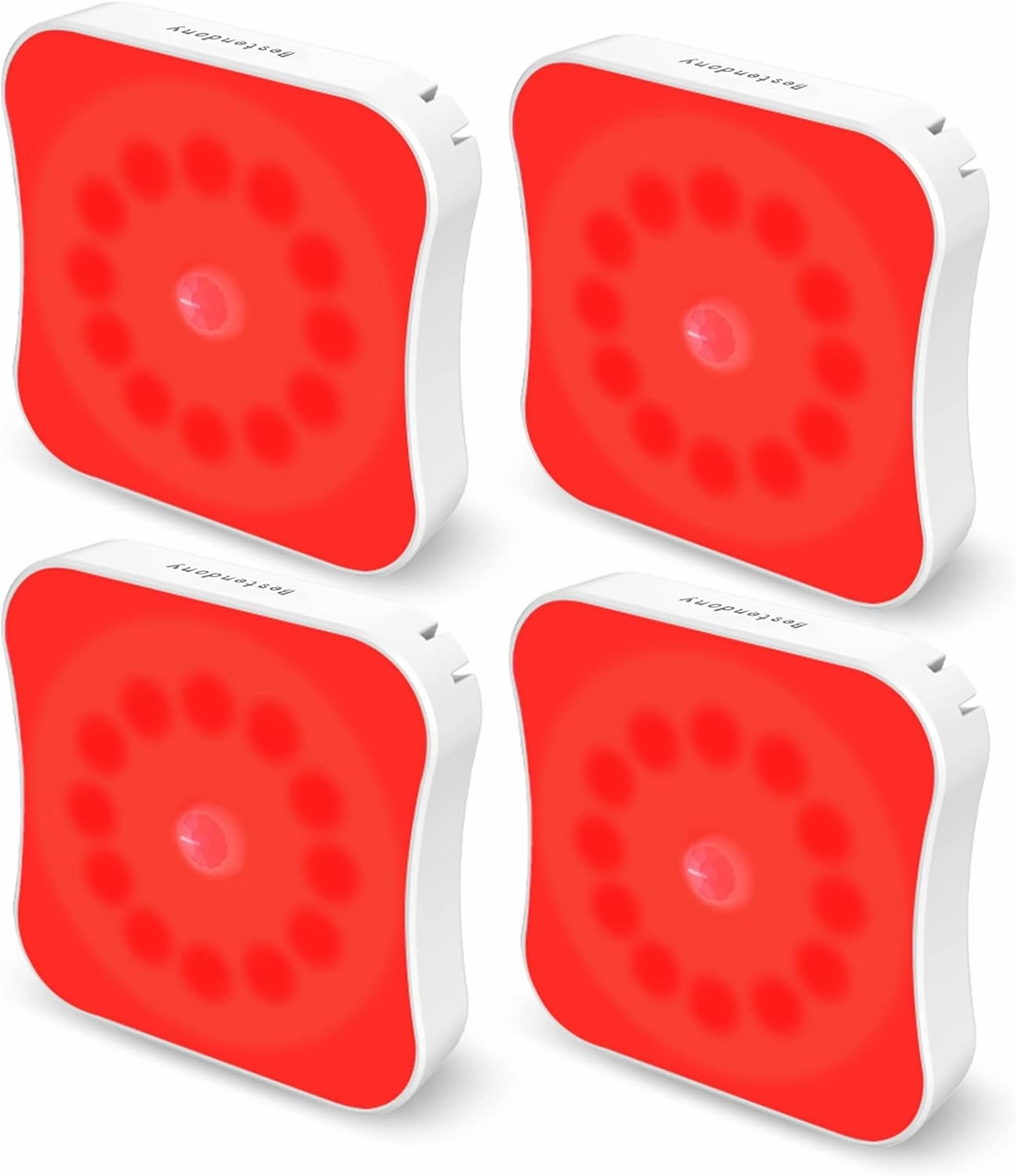 Red Motion Sensor Night Light Rechargeable Battery Operated Lights Magnetic Red Light Night Lights for Sleep Aid, Bathroom, Hallway, Stair, Bedroom, Kids Room, 4 Pack