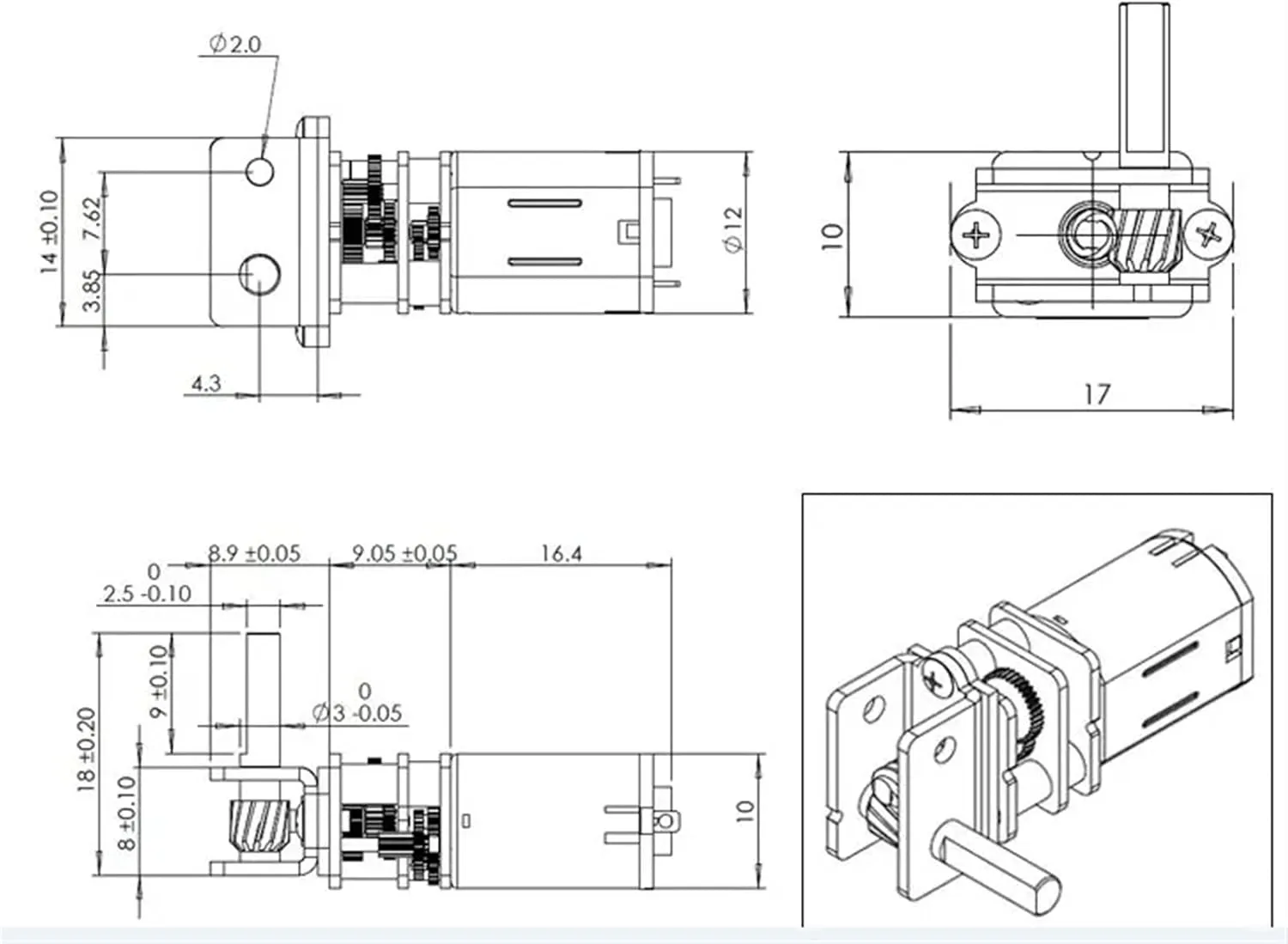 Reduction Rotating Mini N20 Geared Motor, Low RPM Electric Small Motor for Smart Car Electric Lock, GW12N20 Self Locking Worm Gear Motor Hobby Geared (Size : 60RPM)