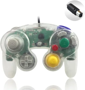 Reiso 1 Pack NGC Controller Classic Wired Controller for Wii Gamecube (Clear White)
