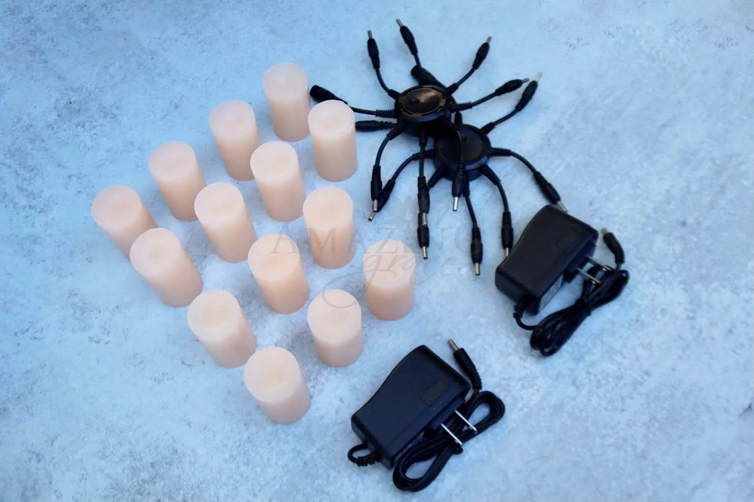 Remote Series: 4 Easy Group of 56 Rechargeable Candle Set includes 1x20 Ports   1X45 Ports Charging Boards