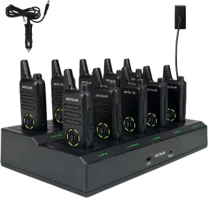 Retevis RT22S Walkie Talkies for Adults,Portable FRS Two-Way Radios(10 Pack) with 10 Way Multi Gang Charger, Handheld 2 Way Radio Rechargeable,Charging Progress Visible for Business Warehouse School