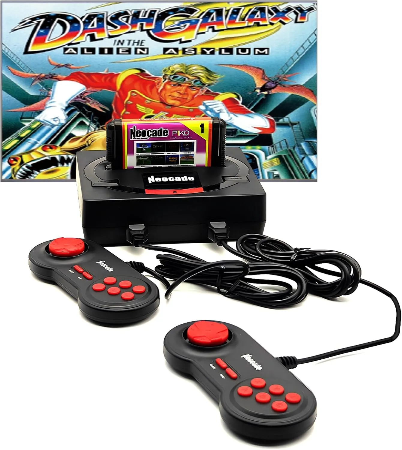 Retro Game Console 12 MD Games Cartridge Portable 18 Built-in PIKO Classical Licensed Games Plug and Play Video Games for TV, Gifts for Boys Girls Adults