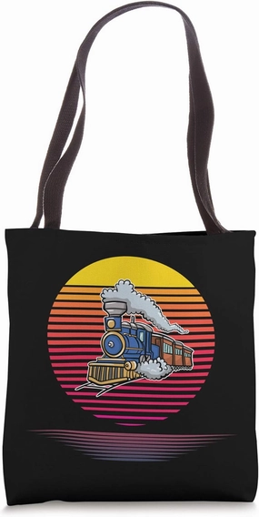 Retro Train Conductor Model Railroad Fanatic Engineer Gift Tote Bag