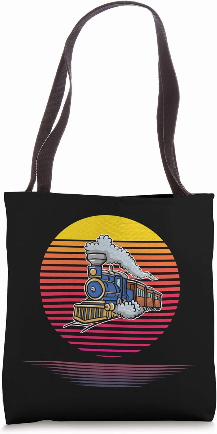 Retro Train Conductor Model Railroad Fanatic Engineer Gift Tote Bag