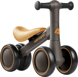 Retrospec Cricket 2 Baby Walker Balance Bike with 4 Wheels for Ages 12-24 Months - First Birthday Gift Toddler Bicycle Toy for 1 Year Old’s - Ride On Toys for Boys & Girls
