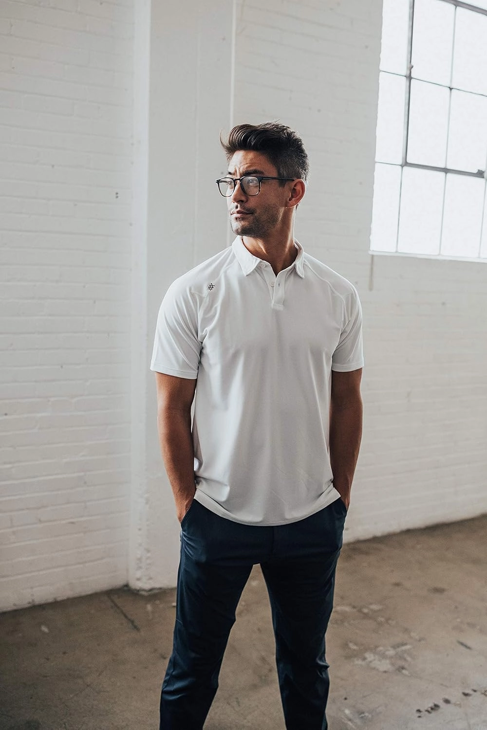 Rhone Delta Pique Mens Polo, Golf Shirts for Men, Anti Odor, Moisture Wicking Lightweight Polo Shirts