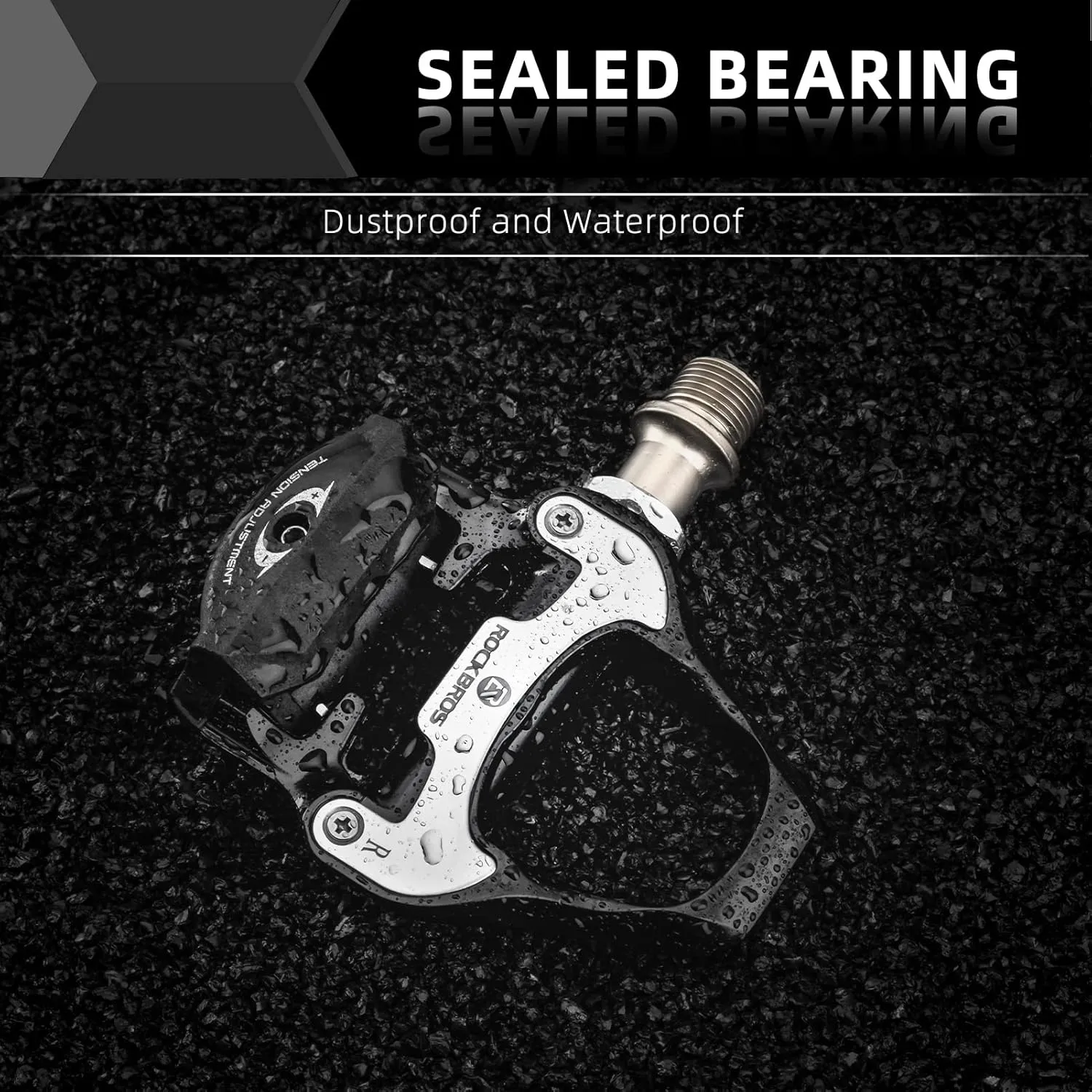 ROCKBROS Road Bike Pedals Lightweight Clipless Bicycle Pedals with Cleats Set Compatible with SPD-SL System