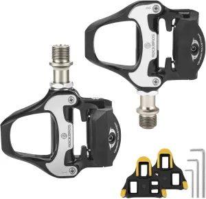 ROCKBROS Road Bike Pedals Lightweight Clipless Bicycle Pedals with Cleats Set Compatible with SPD-SL System