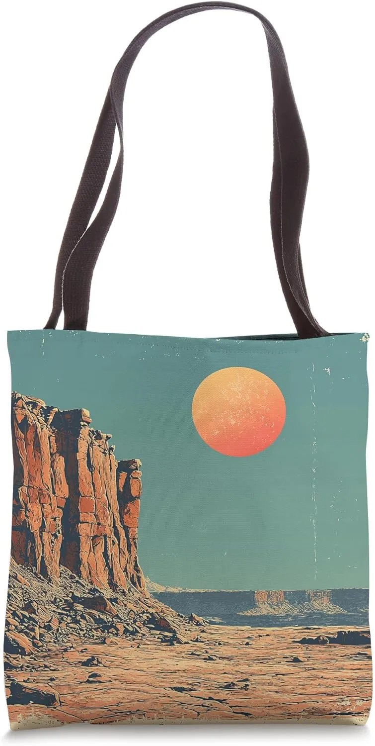 Rocky Outcrop View Landscape Vintage Graphic Tote Bag