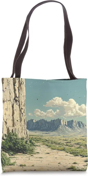 Rocky Outcrop View Landscape Vintage Graphic Tote Bag