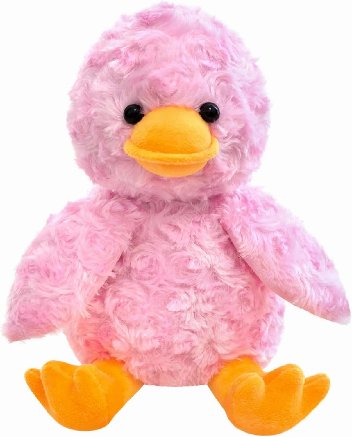 Rose Duck Plush Stuffed Animal, Cute Furry Pink Duck Toy, Soft Cuddly Plushie Hugger Toy for Boys Girls, Gifts for Kids or Girlfriend, 9 Inches