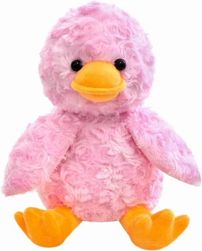 Rose Duck Plush Stuffed Animal, Cute Furry Pink Duck Toy, Soft Cuddly Plushie Hugger Toy for Boys Girls, Gifts for Kids or Girlfriend, 9 Inches