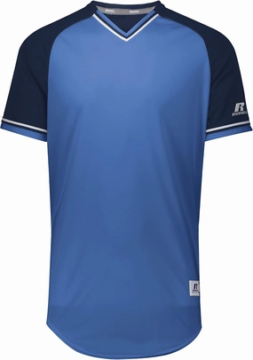 Russell Athletic Men's Classic V-Neck Baseball Jersey: Vintage Appeal, with Dri-Power Moisture-Wicking