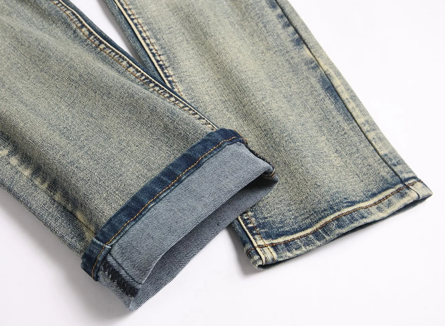 RXXKKK Men's Classic Zipper Biker Regular Fit Flex Jean