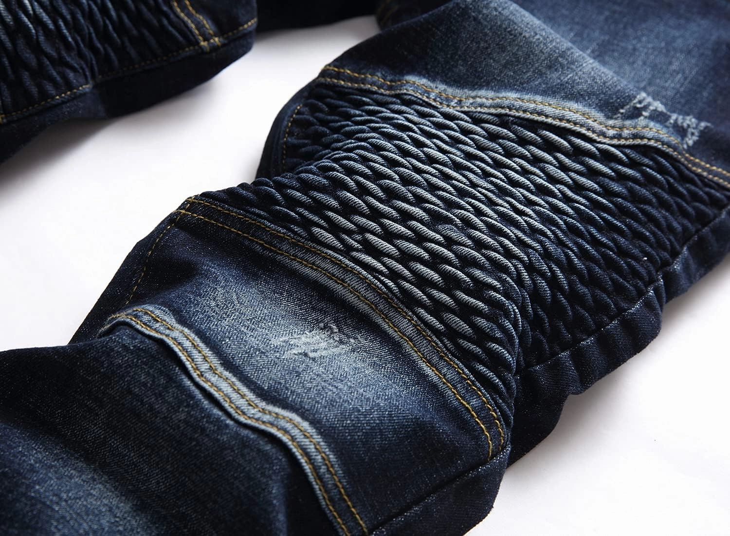 RXXKKK Men's Classic Zipper Biker Regular Fit Flex Jean