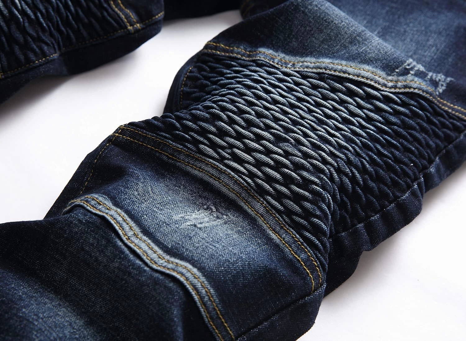RXXKKK Men's Classic Zipper Biker Regular Fit Flex Jean