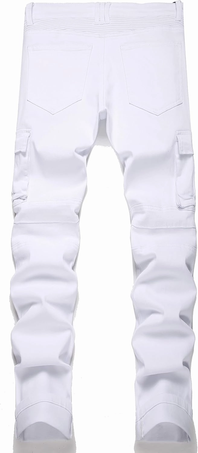 RXXKKK Men's Classic Zipper Biker Regular Fit Flex Jean