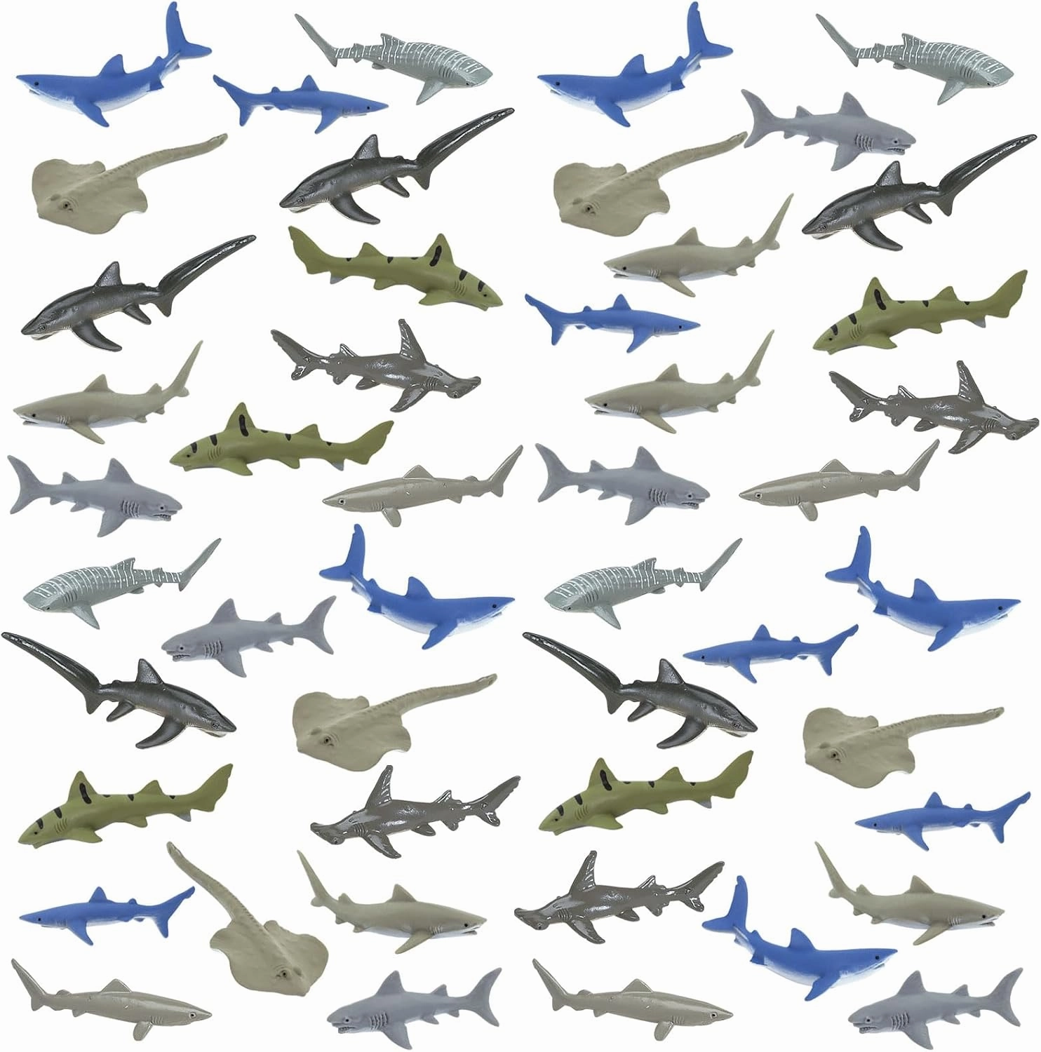 Safari Ltd. Sharks Bulk Bag - Set of Miniature Toy Ocean Predators Set - 48 Piece Collection for Boys, Girls & Kids Age 3 