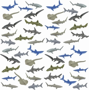 Safari Ltd. Sharks Bulk Bag - Set of Miniature Toy Ocean Predators Set - 48 Piece Collection for Boys, Girls & Kids Age 3 