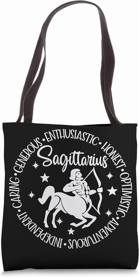 Sagittarius Generous Enthusiastic Caring Zodiac Star Sign Tote Bag