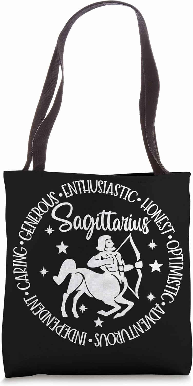 Sagittarius Generous Enthusiastic Caring Zodiac Star Sign Tote Bag