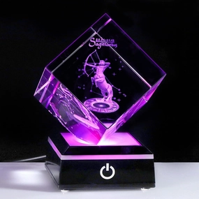 Sagittarius Zodiac Astrology Gifts For Women Men, 3D Crystals Sagittarius Glass Figurine Decor Constellation Stuff: November December Birthday Gifts For Girlfriend Woman Wife Sign Symbolic