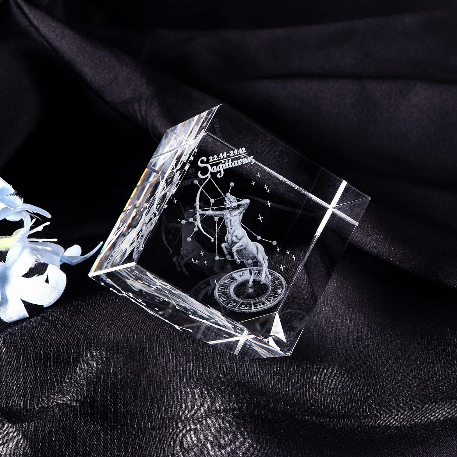 Sagittarius Zodiac Astrology Gifts For Women Men, 3D Crystals Sagittarius Glass Figurine Decor Constellation Stuff: November December Birthday Gifts For Girlfriend Woman Wife Sign Symbolic