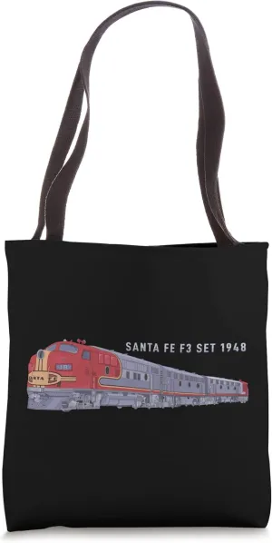 Santa Fe F3 Set 1948 Carbody Locomotive Train Railfan Tote Bag