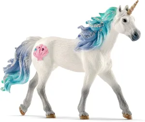 Schleich bayala, Unicorn Toys for Girls and Boys, Sea Unicorn Stallion with Gems, Blue and Purple, Ages 5 
